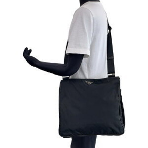PRADA Tessuto Triangle Black Nylon Shoulder Bag Crossbody - Picture 8 of 8